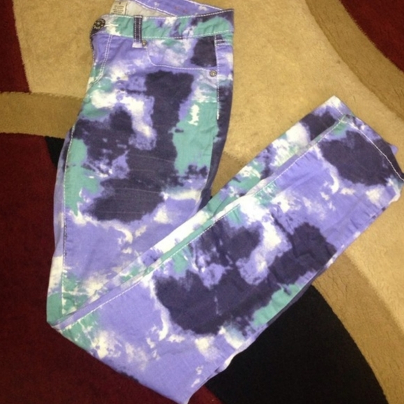 Y2K Mudd SZ 3 Pastel Tie Dye Skinny Pants - Picture 8 of 8